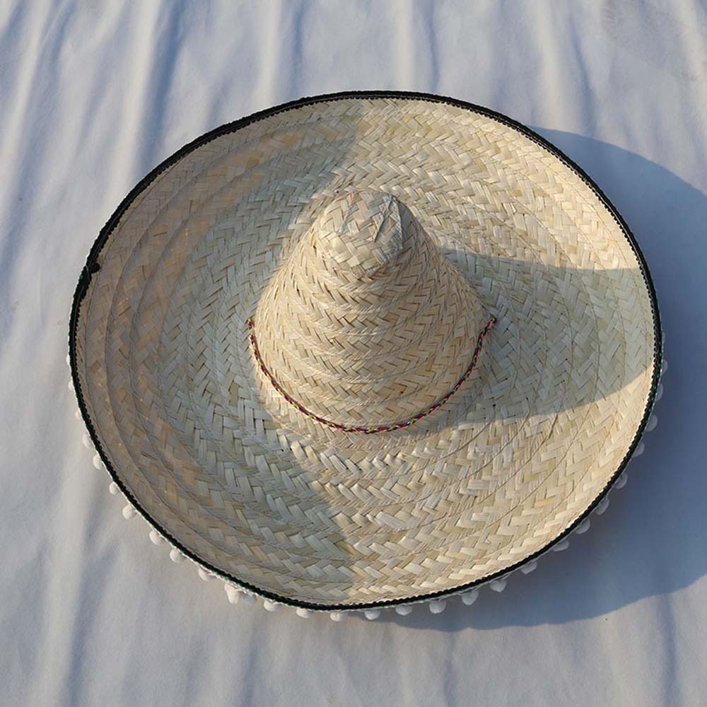 Bucket Hat Straw - Wide Brim Mexican Party Hat Natural